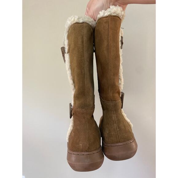 Rocket Dog Y2K Slope Boots Suede Leather Shearling Chestnut Size 8 - Picture 4 of 7